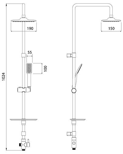 Душевая система без смесителя Lemark хром LM8804C