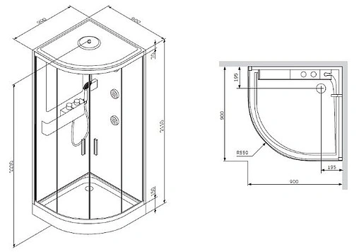 Кабина душевая 900x900мм Am.Pm Like W80C-019-090MTA