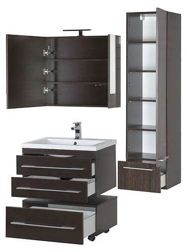 Шкаф-зеркало Aquanet Нота 75 L венге 00159109