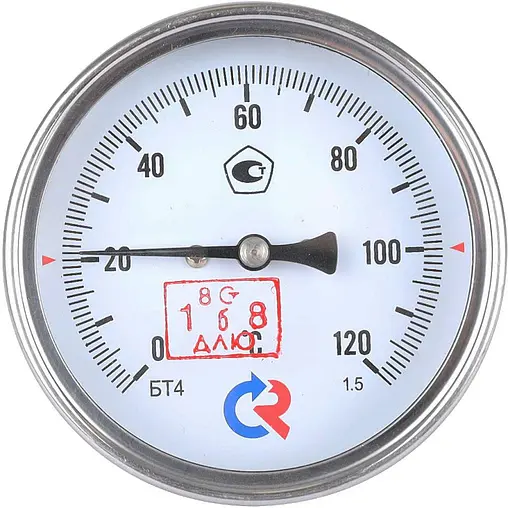 Термометр биметаллический Росма БТ-41.211 80мм 120°С гильза 64мм ½&quot; 00000002464