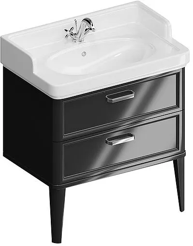 Тумба-умывальник напольная Kerama Marazzi Pompei 80 чёрный PO.N.80.2\BLK+PO.wb.80