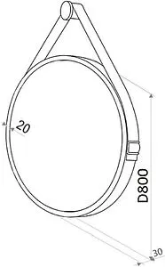 Зеркало на ремне с подсветкой Uperwood Upd Round 80 белый 291020279 Зеркало на ремне с подсветкой Uperwood Upd Round 80 белый 291020279, 2