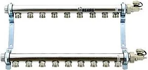 Группа коллекторная распределительная 9 отводов 1"н/н x ¾"ек Rehau HLV 11102141001 Группа коллекторная распределительная 9 отводов 1"н/н x ¾"ек Rehau HLV 11102141001, 1