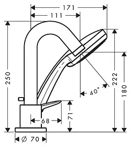 Смеситель на борт ванны на 3 отверстия Hansgrohe Logis хром 71313000, 2
