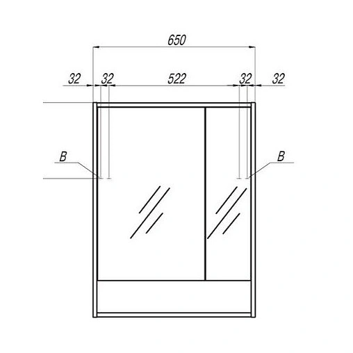 Шкаф-зеркало Aquaton Рико 65 белый/ясень фабрик 1A215202RIB90