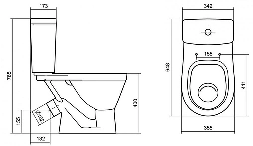 Унитаз-компакт Santek Уно белый 1WH501613