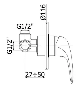 Смеситель для душа скрытого монтажа Paffoni Giorgia хром GI010CR Смеситель для душа скрытого монтажа Paffoni Giorgia хром GI010CR, 2