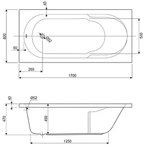 Ванна акриловая Cezares Arno 170x80 Ванна акриловая Cezares Arno 170x80, 2