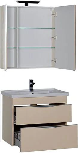 Шкаф-зеркало Aquanet Эвора 80 сливочный 184017