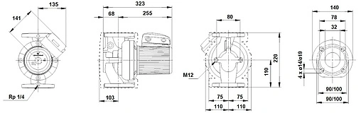 Насос циркуляционный Grundfos UPS 32-120 F 96401837