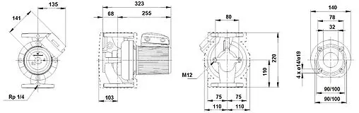 Насос циркуляционный Grundfos UPS 32-120 FB 96401844