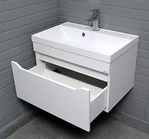 Тумба-умывальник подвесная Айсберг Ева 70 белый DA5902T+4670142930037, 5