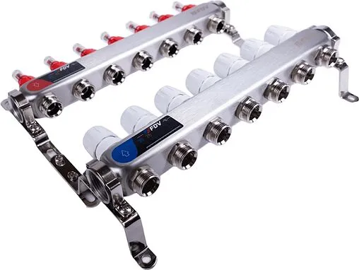 Группа коллекторная с расходомерами 7 отводов 1&quot;в/в x ¾&quot;ек FDV S1101A-1/7