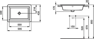 Раковина Ideal Standard Strada 60 белый K078001 Раковина Ideal Standard Strada 60 белый K078001, 2