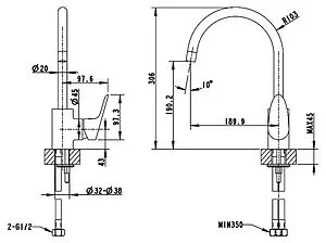 Смеситель для кухни Bravat Drop хром F74898C-1, 2