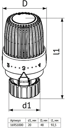 Головка термостатическая Uni-Fitt S белый 169S1000