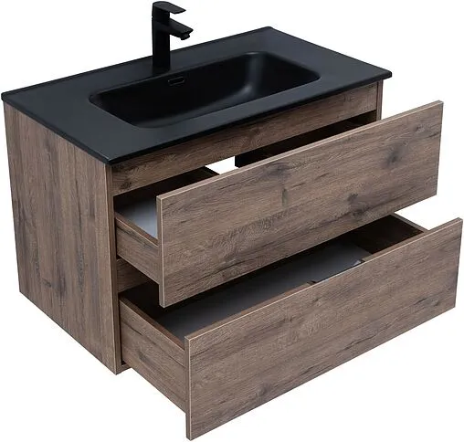 Тумба под умывальник подвесная Aquanet Алвита New 80 дуб веллингтон/табак 00334186