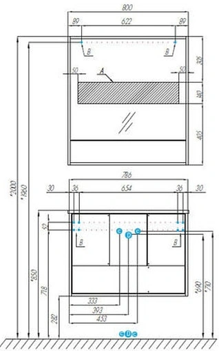 Зеркало с подсветкой Aquaton Ривьера 80 белый матовый 1A239102RVX20