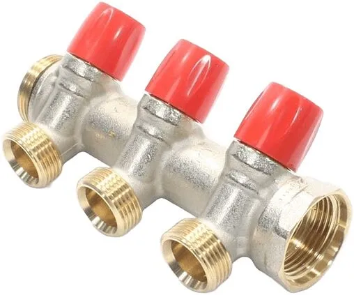 Коллектор регулирующий проходной 3 отвода красный 1&quot;в/н x ¾&quot;ек General Fittings 6300E7N1005R3A