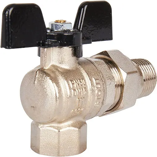 Кран шаровый с американкой угловой ½"в x ½"н Stout SVB-0008-000015