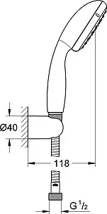 Душевой набор Grohe Tempesta New 100 II хром 2780310E Душевой набор Grohe Tempesta New 100 II хром 2780310E, 2