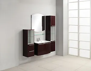 Шкаф-пенал подвесной с бельевой корзиной Aquaton Севилья 35 гранат 1A126603SE340, 4