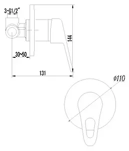 Смеситель для душа скрытого монтажа Lemark Luna хром LM4123C, 2