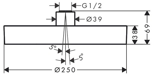 Лейка верхнего душа Hansgrohe Rainfinity 250 1jet EcoSmart хром/графит 26229000