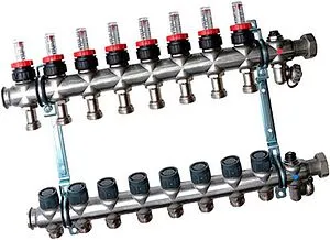 Группа коллекторная с расходомерами 8 отводов 1"нг x ¾"ек Oventrop Multidis SF 1404358 Группа коллекторная с расходомерами 8 отводов 1"нг x ¾"ек Oventrop Multidis SF 1404358, 1