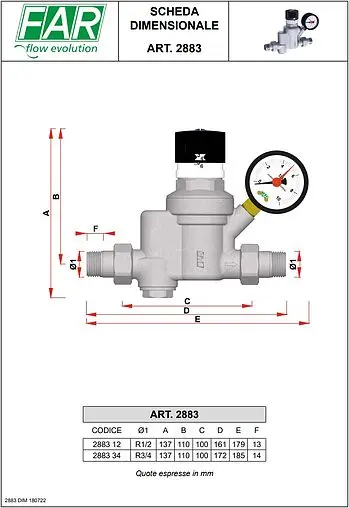 Редуктор давления мембранный ¾&quot; Far FA 2883 34