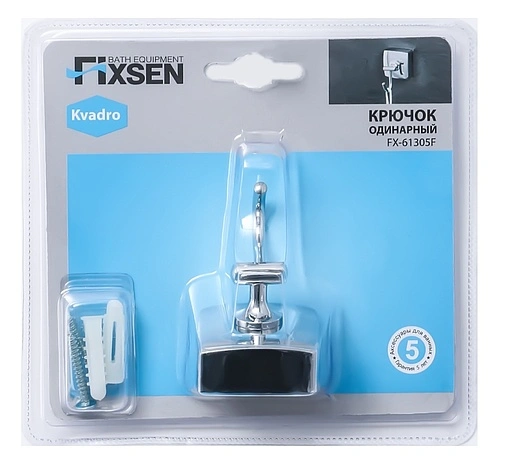 Крючок Fixsen Kvadro хром FX-61305F Крючок Fixsen Kvadro хром FX-61305F