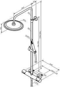 Душевая система с термостатом для душа Damixa Scandinavian Pure чёрный матовый 936800300 Душевая система с термостатом для душа Damixa Scandinavian Pure чёрный матовый 936800300, 2