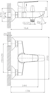 Смеситель для ванны Rossinka хром S35-31 Смеситель для ванны Rossinka хром S35-31, 2