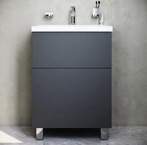 Тумба под умывальник напольная Am.Pm Gem 60 графит матовый M90FSX06022GM32 Тумба под умывальник напольная Am.Pm Gem 60 графит матовый M90FSX06022GM32