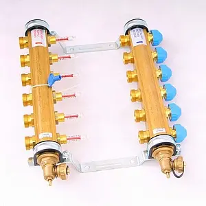 Группа коллекторная с расходомерами 6 отводов 1"в/в x ¾"ек Watts HKV/T 10004200 Группа коллекторная с расходомерами 6 отводов 1"в/в x ¾"ек Watts HKV/T 10004200, 3