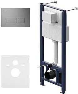 Инсталляция для подвесного унитаза Set 4 в 1 Am.Pm Pro I012704.7031 с кнопкой хром матовый Инсталляция для подвесного унитаза Set 4 в 1 Am.Pm Pro I012704.7031 с кнопкой хром матовый, 1