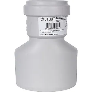 Патрубок переходной длинный внутренний бесшумный D=110x58мм Stout SKB-0013-011058, 5