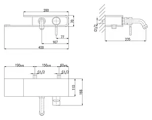 Смеситель для раковины настенный Rav Slezak Murray белый/хром MU031.5 Смеситель для раковины настенный Rav Slezak Murray белый/хром MU031.5, 2