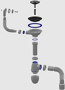 Сифон бутылочный для мойки с переливом Unicorn В426 Сифон бутылочный для мойки с переливом Unicorn В426, 2