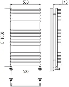 Полотенцесушитель водяной лесенка Terminus Берн П16 500х1000 полированная сталь 4670078513410, 2