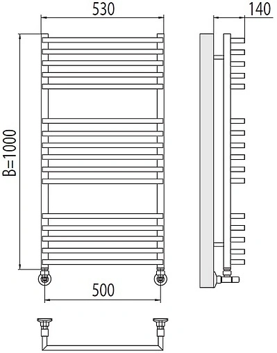 Полотенцесушитель водяной лесенка Terminus Берн П16 500х1000 полированная сталь 4670078513410
