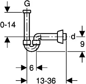 Сифон для биде Geberit белый 151.108.11.1 Сифон для биде Geberit белый 151.108.11.1, 3