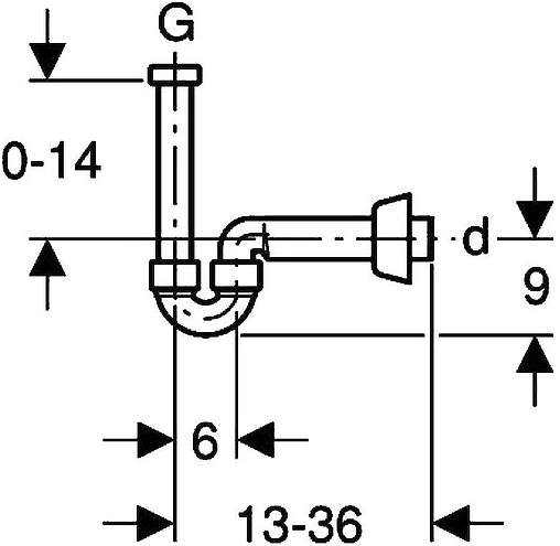 Сифон для биде Geberit белый 151.108.11.1 Сифон для биде Geberit белый 151.108.11.1