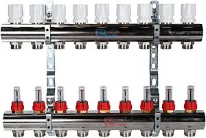 Группа коллекторная с расходомерами 9 отводов 1"в/в x ¾"ек Luxor CD 473M/9 15652709MN Группа коллекторная с расходомерами 9 отводов 1"в/в x ¾"ек Luxor CD 473M/9 15652709MN, 1
