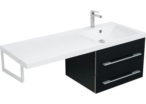 Тумба-умывальник подвесная над стиральной машиной Aquanet Верона 120 R чёрный 00180175+00239568