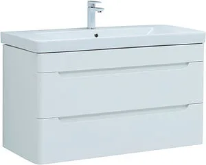 Тумба-умывальник подвесная Aquanet София 105 белый глянец 00274116+11105-KL, 1