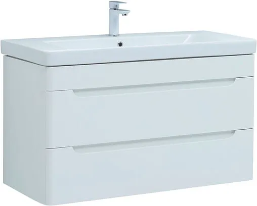 Тумба-умывальник подвесная Aquanet София 105 белый глянец 00274116+11105-KL