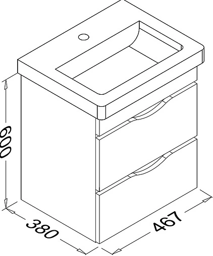 Тумба-умывальник подвесная ISVEA Neo 50 белый 21NGS311050E Тумба-умывальник подвесная ISVEA Neo 50 белый 21NGS311050E