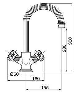 Смеситель для раковины Cezares Olimp золото OLIMP-LS2-03/24-O, 2