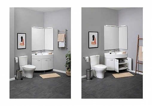 Тумба под умывальник напольная Aquanet Корнер 89 R белый 00158825